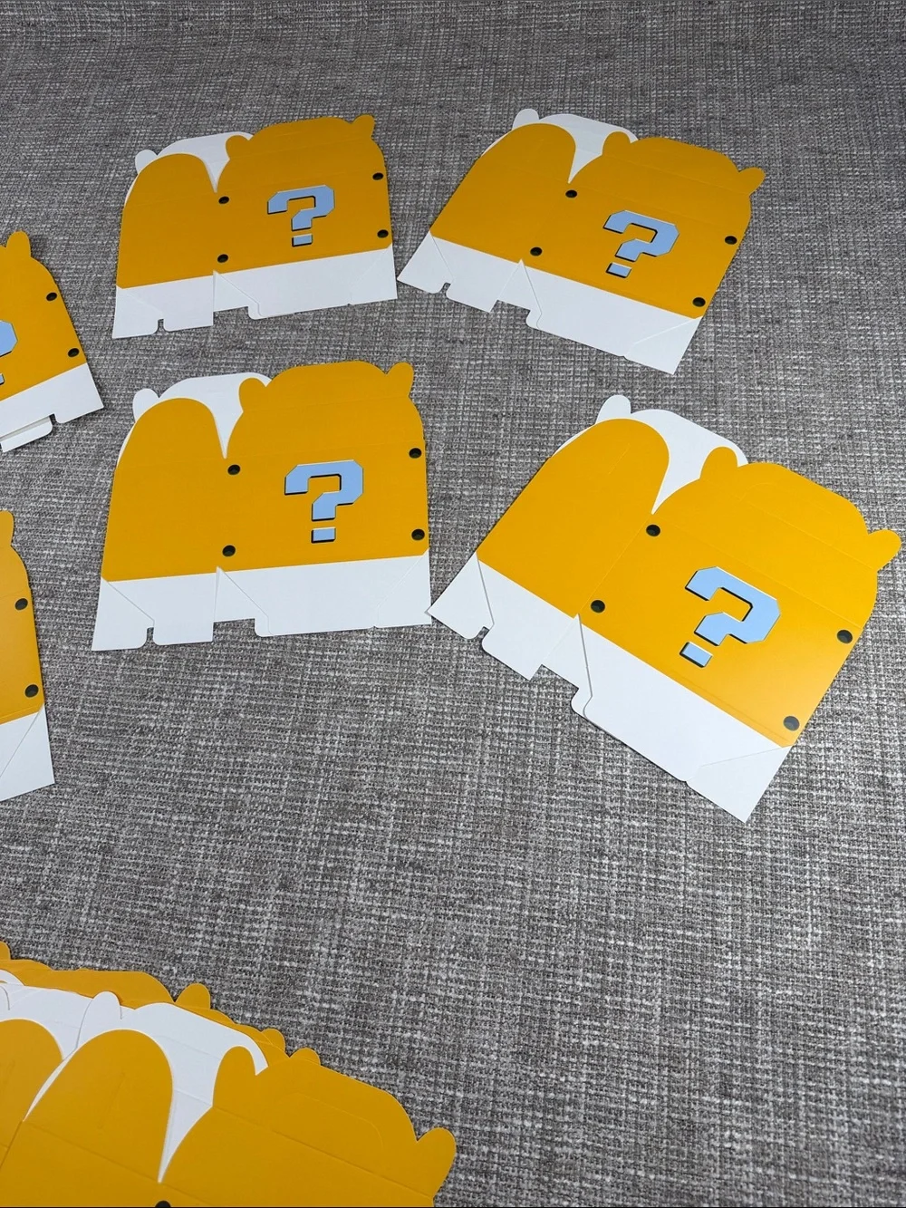 Yellow Question Mark Favor Boxes - Set of Precut Foldable Boxes 30ct super Mario